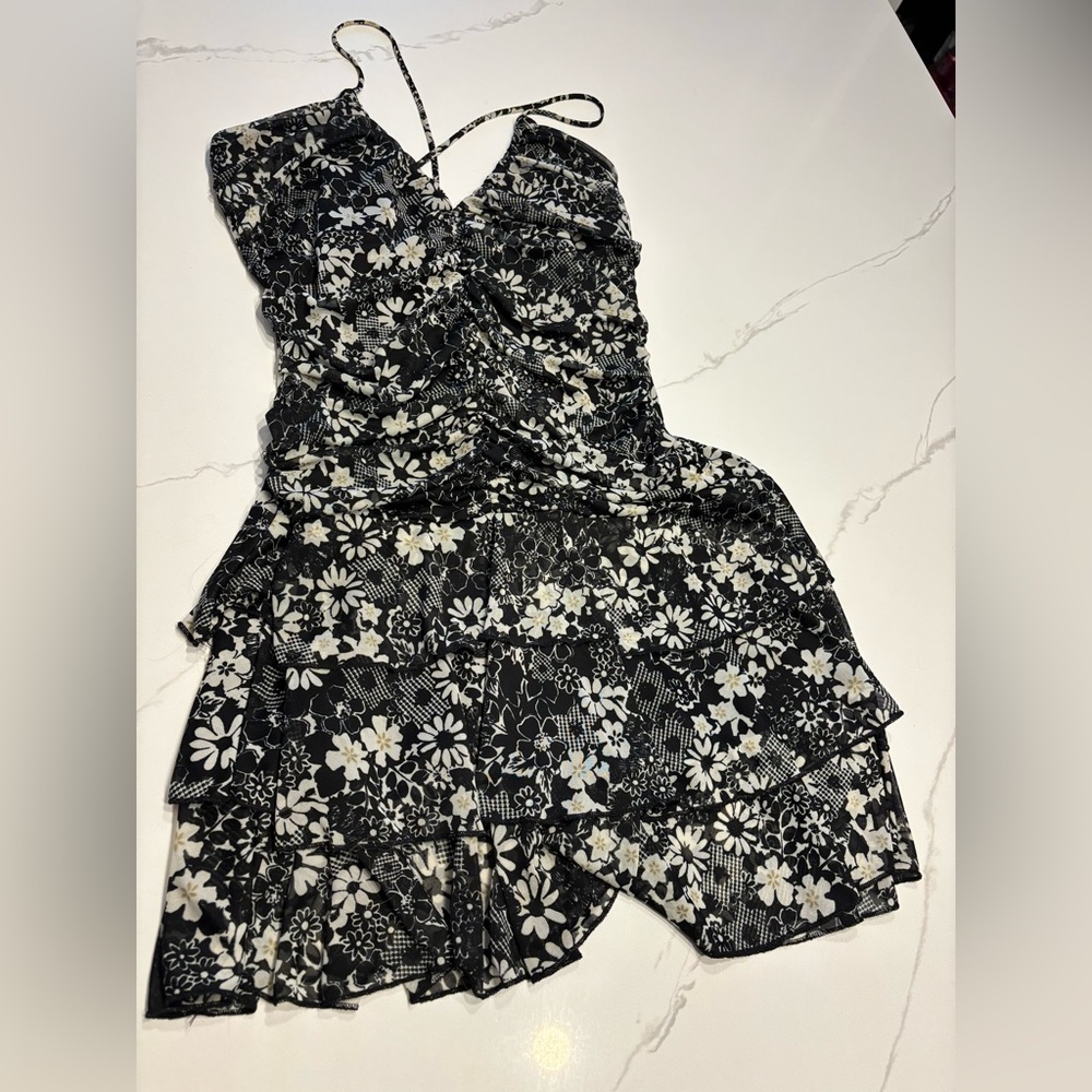 Y2K taboo floral ruffle spaghetti straps no size tag measures medium